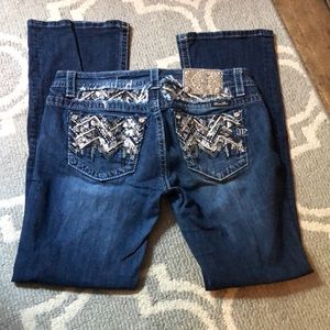 Sparkly Zigzag Miss Me Bootcut Jeans
